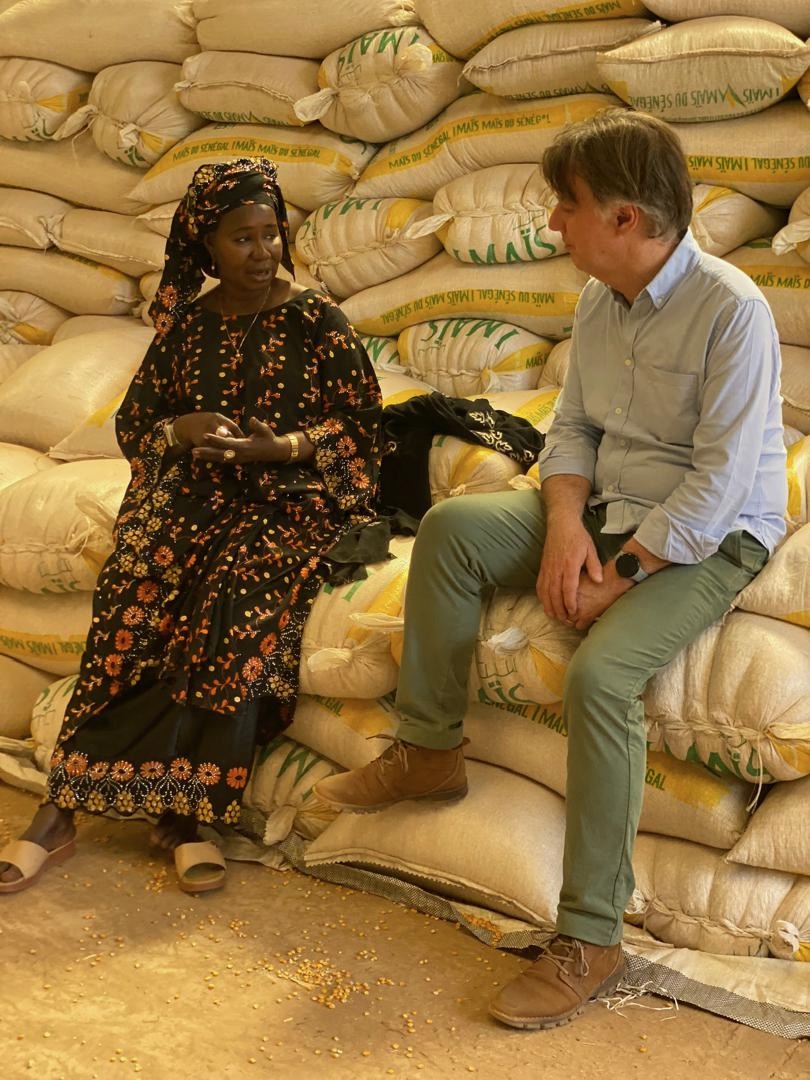From the Senegal pilot, a conversation in a grain storehouse.
